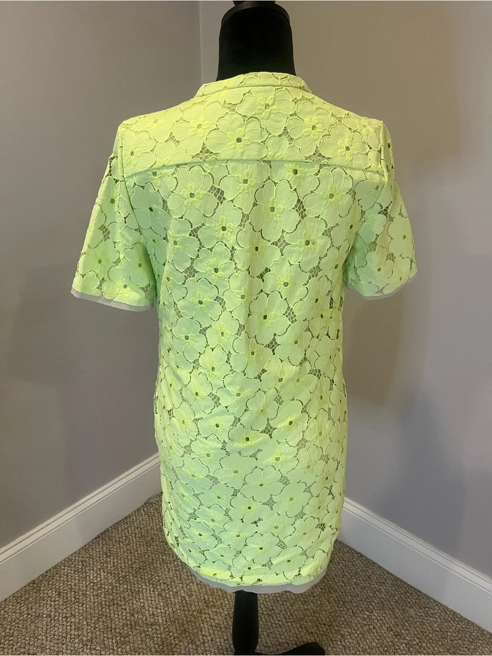 NWOT Diane von Furstenberg Neon Yellow Warner dress- size 6 - Picture 5 of 10